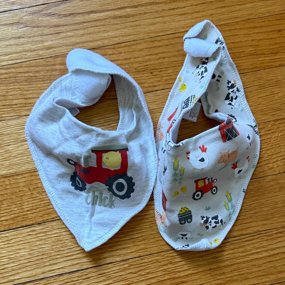 Farm-Themed Kids Bandana Bib Set